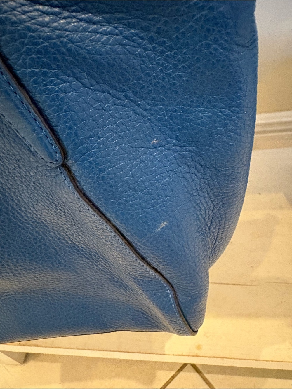 Coach Blue Pebbled Leather Sachet Bag - Picture 4 of 7